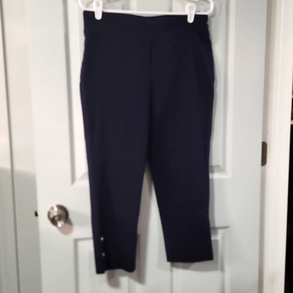 ❤️Navy pull on cropped dress pants